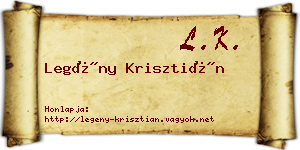 Legény Krisztián névjegykártya
