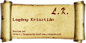 Legény Krisztián névjegykártya